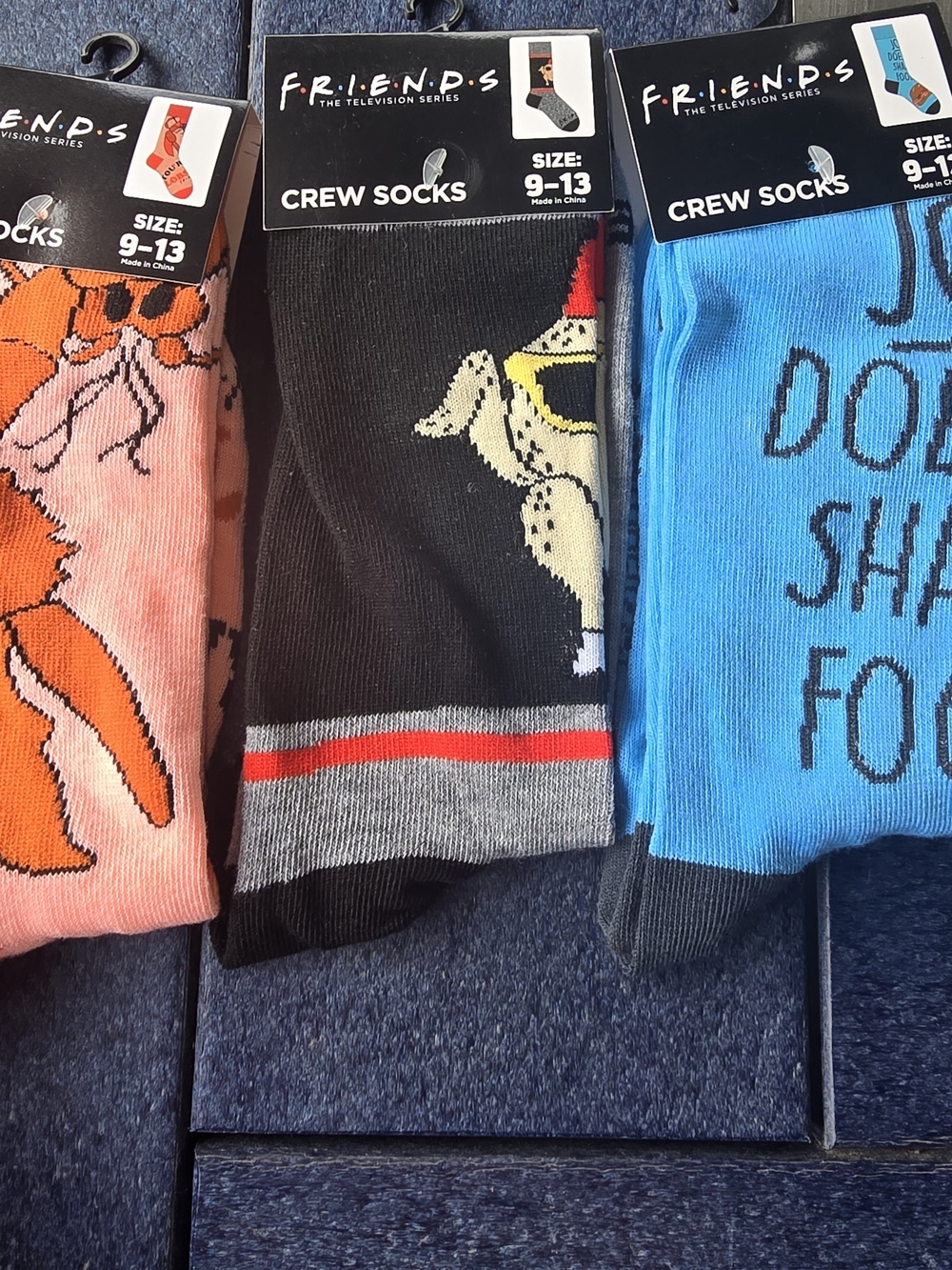 FRIENDS TV Show Socks Bundle NWT Unisex Crew Socks Joey Lobster Chicken 3 Pair